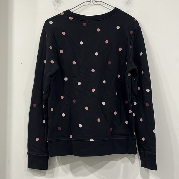 Kate Spade Broome Street Bakery Pink Dot on Black Cotton Terry Sweatshirt XS - Picture 7 of 11